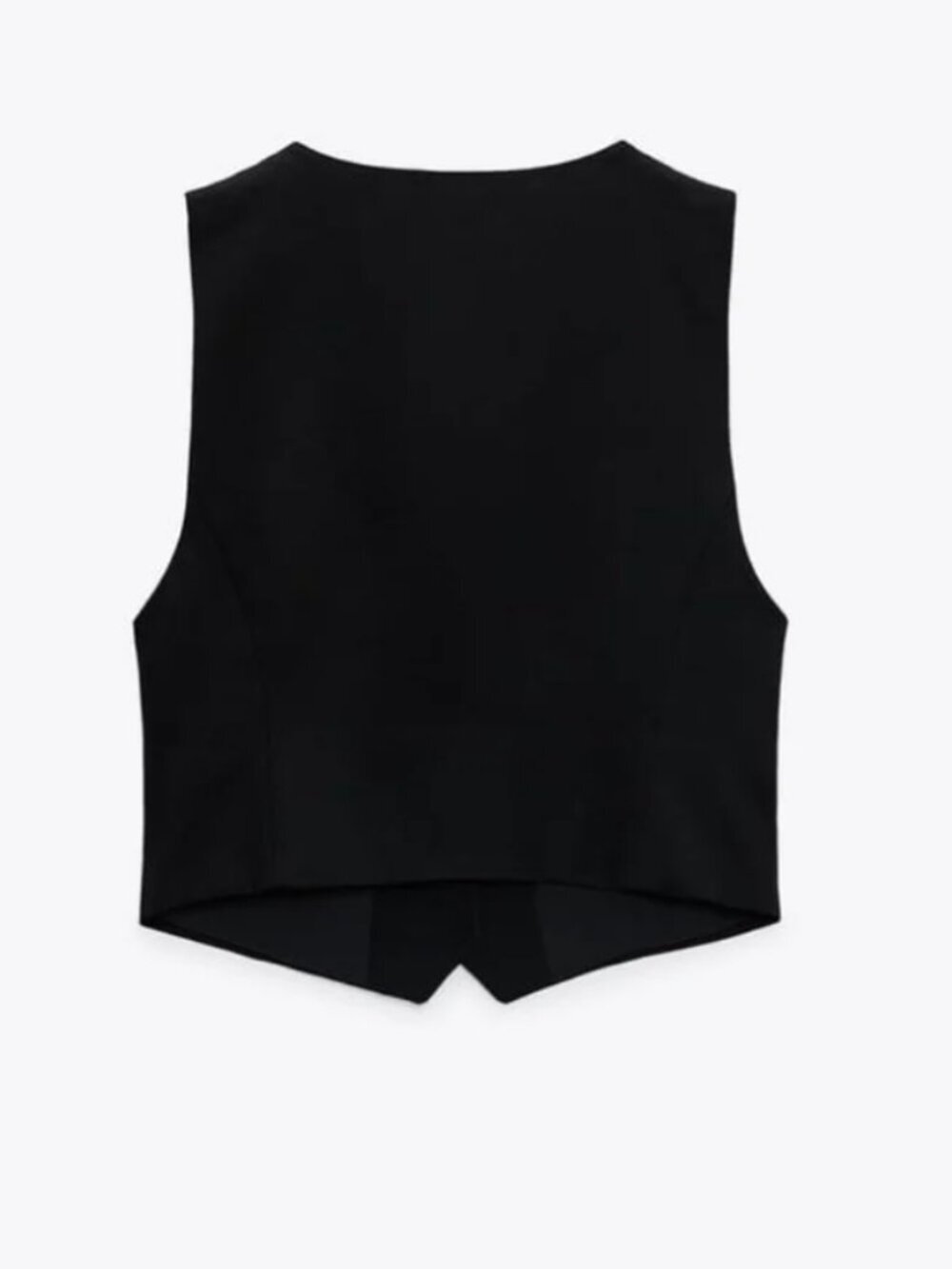 Zara Black V Neck Button Down Waistcoat Vest Tank Top S - Picture 4 of 8